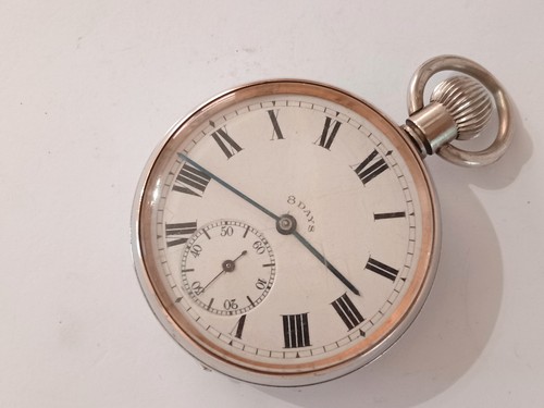 c.1910-20 GENTS GOOD QUALITY 8-DAY POCKET WATCH GOOD CONDITION RUNS BUT STOPPING - Picture 3 of 13