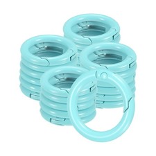 24-Pack Metal Spring O Rings, 5/8" Zinc Alloy Keyring Buckle Aquamarine Blue