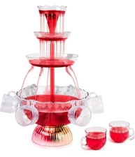 Nostalgia LPF230 3-Tier Lighted Party Fountain, Holds 1.5 Gallons, LED Lighted B