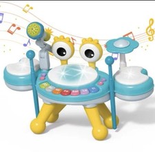 Gibi-irn 3-in-1 Crab Jazz Drum toy New Blue