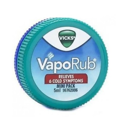 Vicks VapoRub 5ml- Relief Cold Headache Menthol Eucalyptus Balm Travel Size