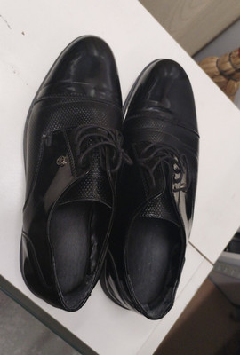 Herren Business Derby Schuhe Schwarz Leder Schnürung Runde Spitze EU 43
