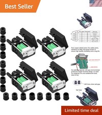 4PCS DB9 Female Solderless Connectors for Effortless RS232 Connections