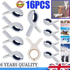 16X Large Beach Towel Clips Plastic Clothes Pegs for Sunbeds Laundry Pool Chairs