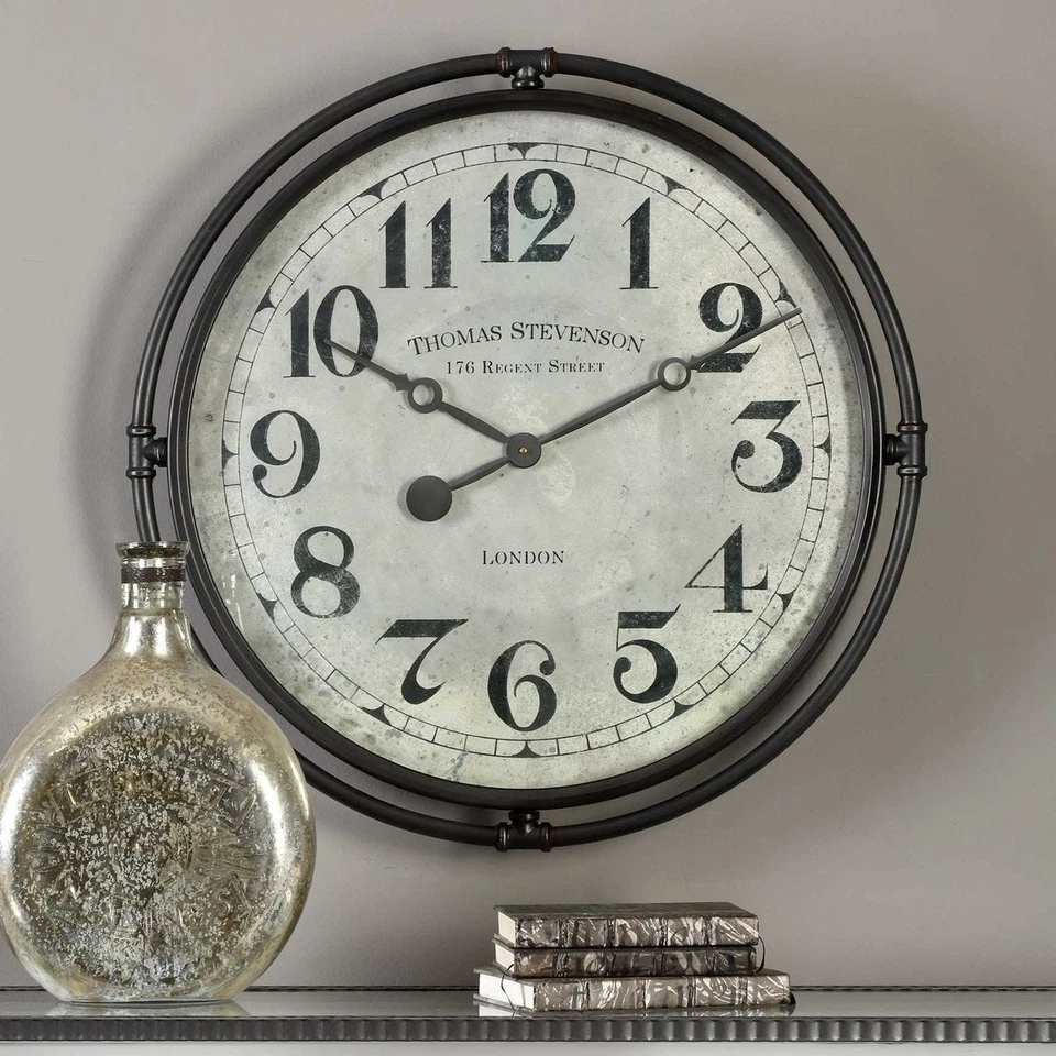 Reloj de pared industrial Uttermost 06449 Nakul Foto 3 de 4