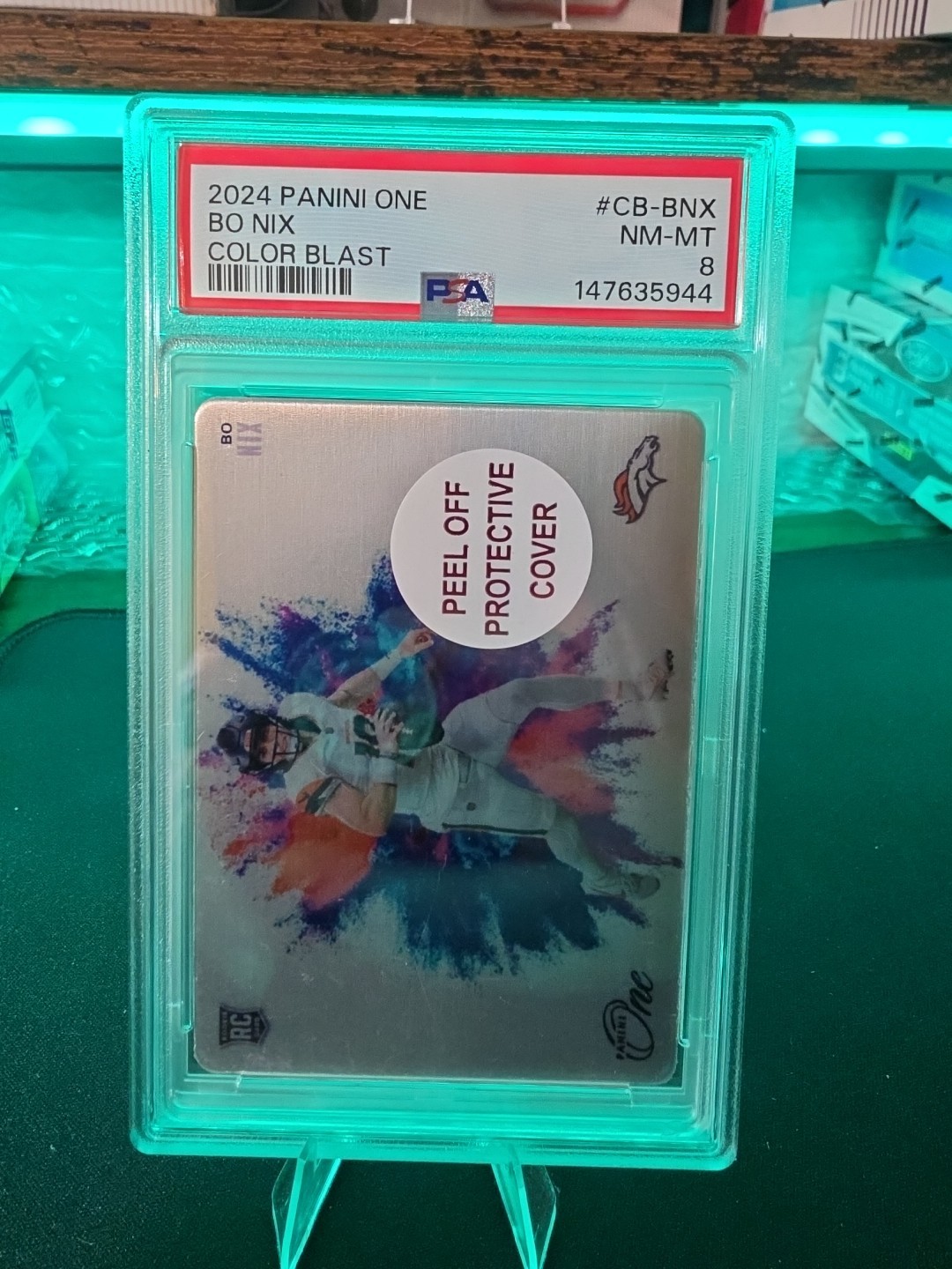 2024 Panini One - Bo Nix Rookie Metal Color Blast (CB-BNX)