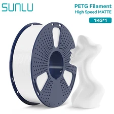 SUNLU 1KG White Matte PETG 3D Printer Filament 1.75mm PETG 1KG,Up to 600mm/s