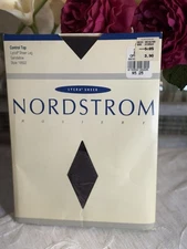 Vtg Nordstrom Control Top Lycra Sheer Leg Hosiery Style 19502 Off Black Size C
