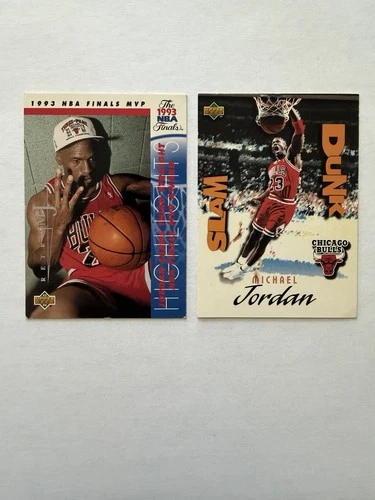 Upper Deck Michael Jordan Card Lot - NBA Finals MVP & Slam Dunk - Bulls 1993-94