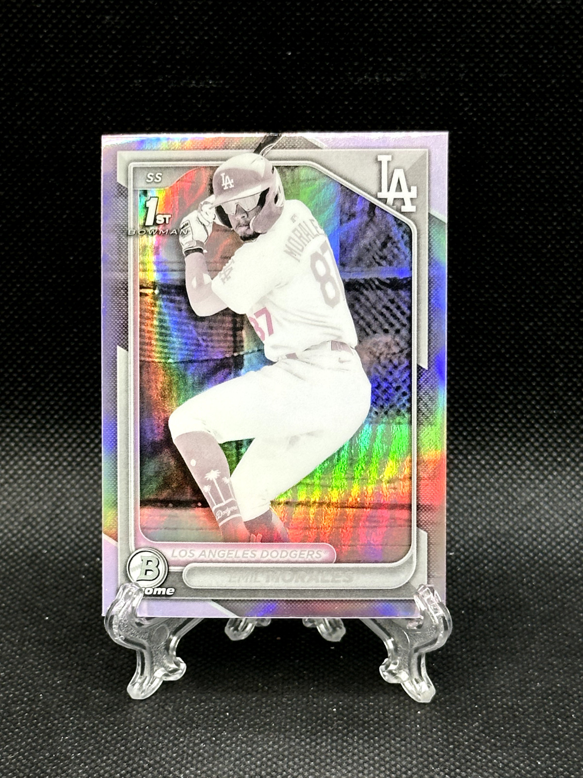 2024 Bowman Chrome Emil Morales 1st Pearl Refractor SSP