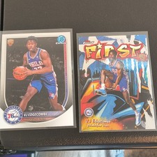 Topps VJ Edgecombe Philadelphia 76ers Bowman Chrome & Finest Rookie 2 Card Lot