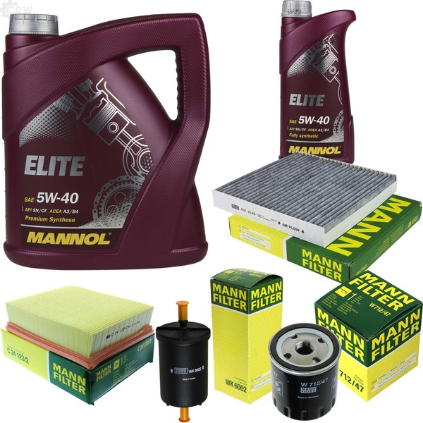 MANN-FILTER Inspektionspaket Mannol 6L Elite 5W-40 FüR Renault Laguna Ii-image