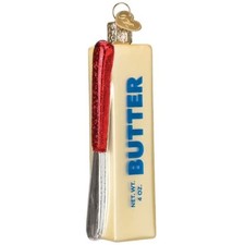 Old World Christmas Blown Glass Ornament for Christmas Tree, Stick of Butter