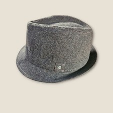 Stetson All American Herringbone Wool Blend Fedora Hat Mens Small Medium