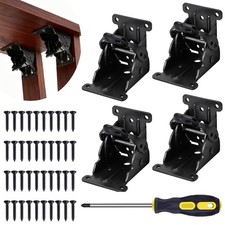 4 PCS Folding Table Leg Brackets 090 SelfLocking Hinges Heavy Duty Shelf