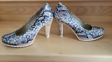 Pumps floral 40, bunt, Korkabsatz mit silber