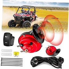 2 Pack UTV/ATV 12V Horn Kit with Rocker Switch Waterproof Compatible with