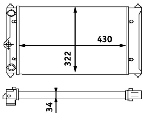 MotorküHler WasserküHler Mahle CR 408 000S FüR 86CF 6N1 Polo VW 80 86C 2 Cat G40-image