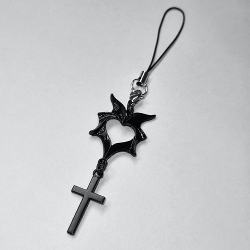 Gothic Grunge Black Vampire Style Phone Charm - Zdjęcie 7 z 7