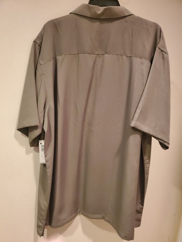 Men's Short Sleeve Olive Green Dress Shirt, Size XL - Picture 2 of 2