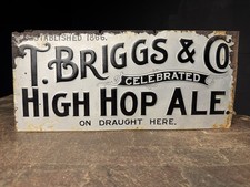 Rare Pre Prohibition T.Briggs & Co. Elmira NY Beer Tin Tacker Sign Antique