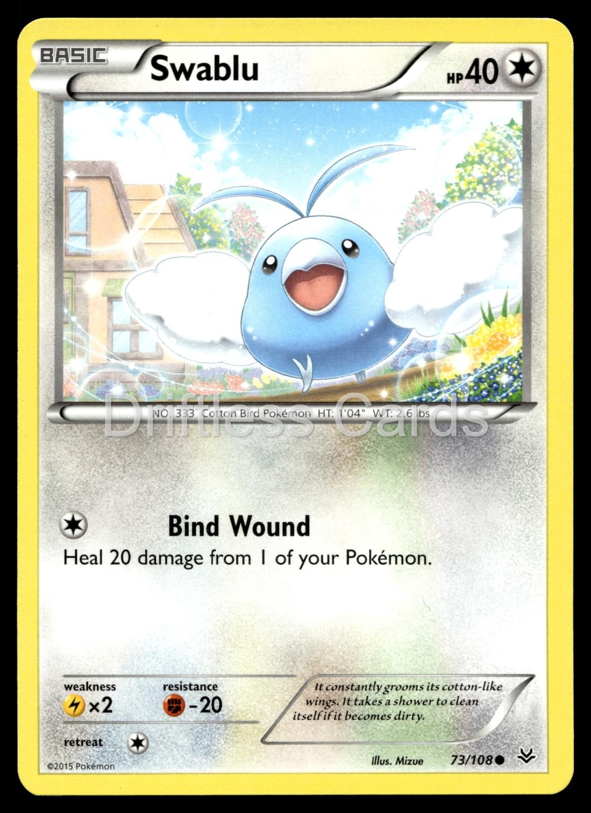 Swablu 73/108 Common Roaring Skies Pokemon LP