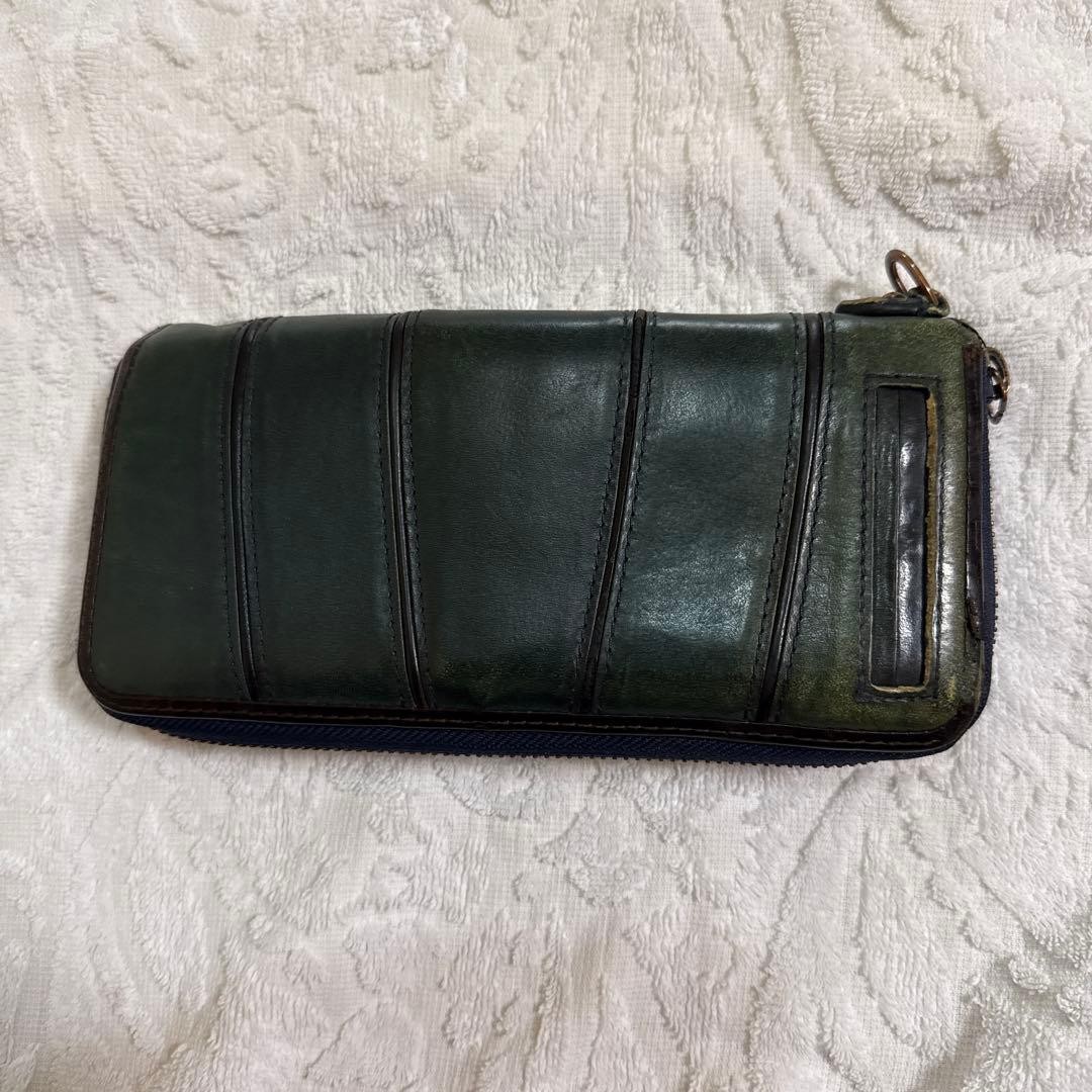 Creed UDUK L-shaped zipper long wallet green