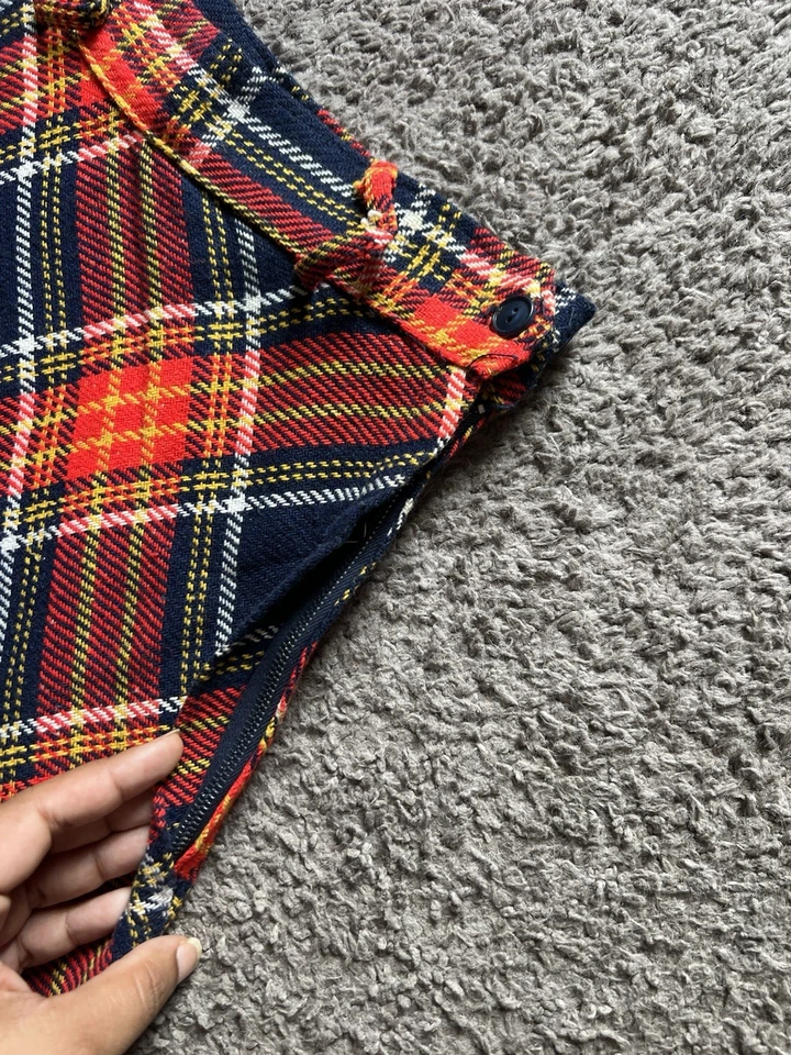 Vintage 1960s 70s Plaid Skirt Tartan Maxi Long A Line Checkered Retro Academia - Image 3 of 4