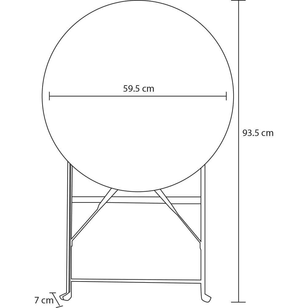Set 3 Pezzi Giardino Tavolo 2 Sedie Bistrot Pieghevole Modello Parigi Antracite