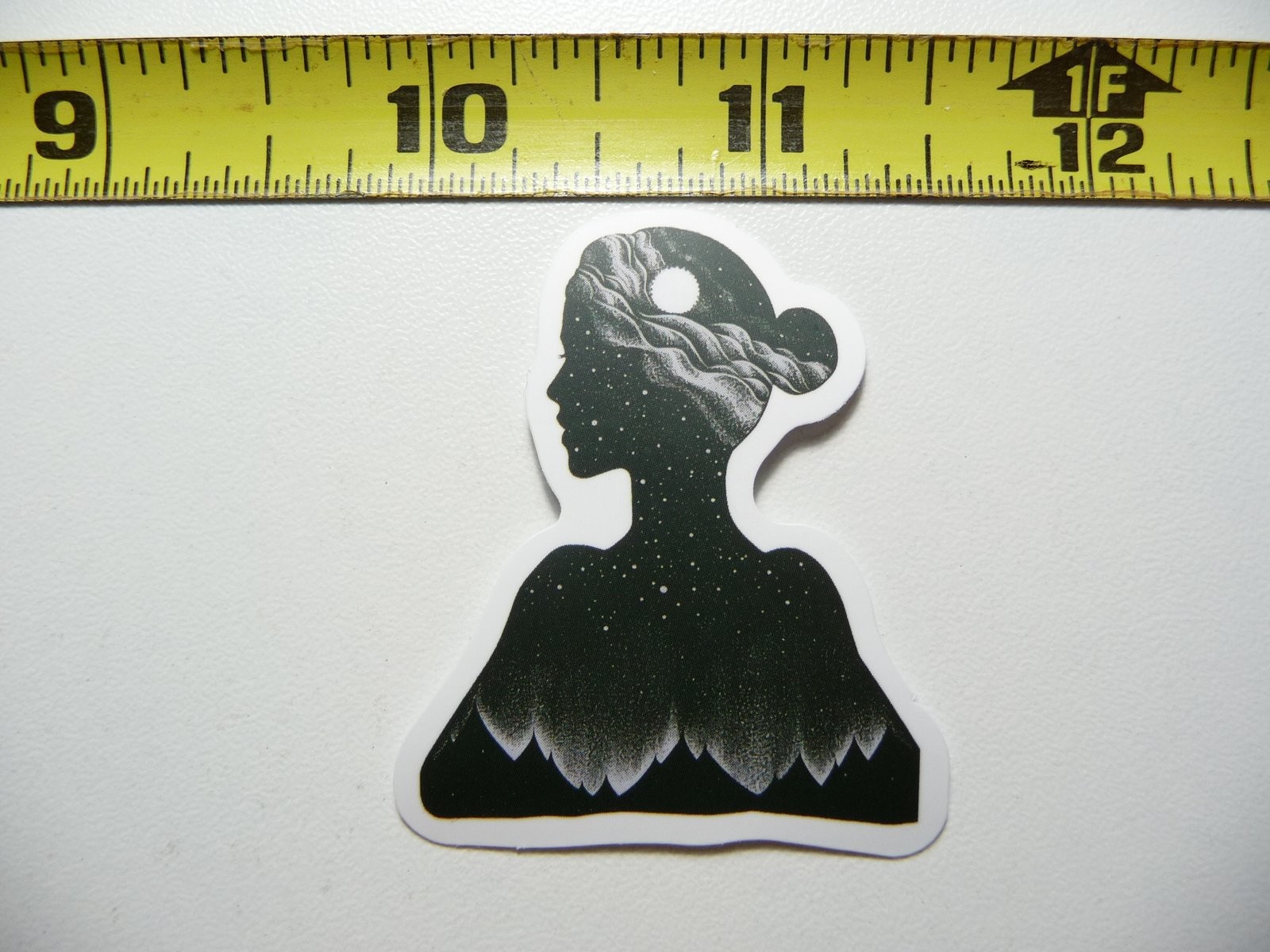 Nighttime Woman Bun Moon Sticker Decal Nature Outdoors Fun Calming