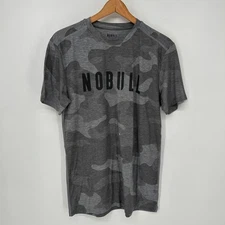 NOBULL Shirt Mens Medium Gray Camo Tee Gym Workout