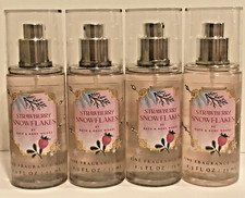 STRAWBERRY SNOWFLAKES FRAGRANCE MIST SPRAY 2.5 OZ TRAVEL MINI BATH BODY WORKS X4