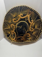 Vintage Pigalle XXXXX Mariachi Sombrero Black Gold Charro Hat Made In Mexico