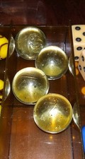 4 Vintage Large Shooter Marbles Clear Light Amber Glass With Bubbles 7/8 Medium