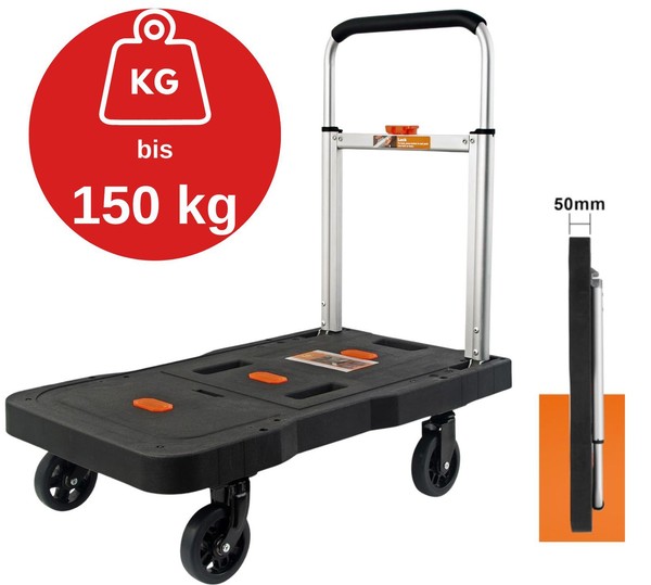 Famex Plattformwagen Klappbar 150Kg Transportwagen Rollwagen Faltbar Werkstatt-image