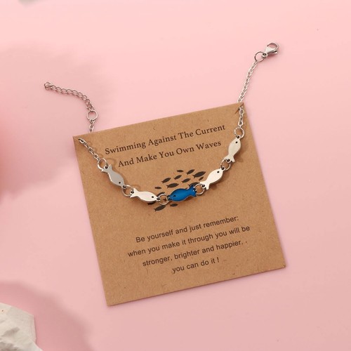 Swim Against The Current Fish Armband Geschenke auswählen, inspirierende Geschenke für Frauen - Bild 2 von 7
