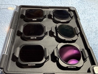 PolarPro 6x ND Filter Set ND8/16/32 & ND8PL/16PL/32PL with protective case  Used