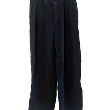 Women's Faux Linen Trousers A New Day Black size 12 coastal beach minimalist
