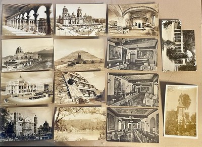 Lot Of 12 (+2) Early 20th C Mexico B&W Photo Postcards Silver Print Foto Violeta