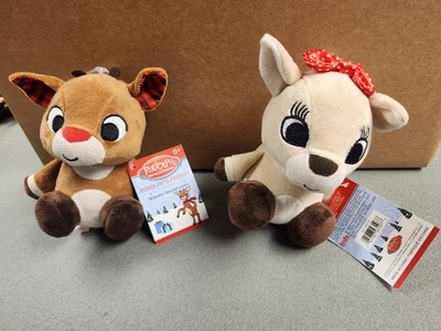 Rudolph The Red-Nosed Reindeer & Clarice Reindeer Mini Jingler Plush Set 5'' NWT