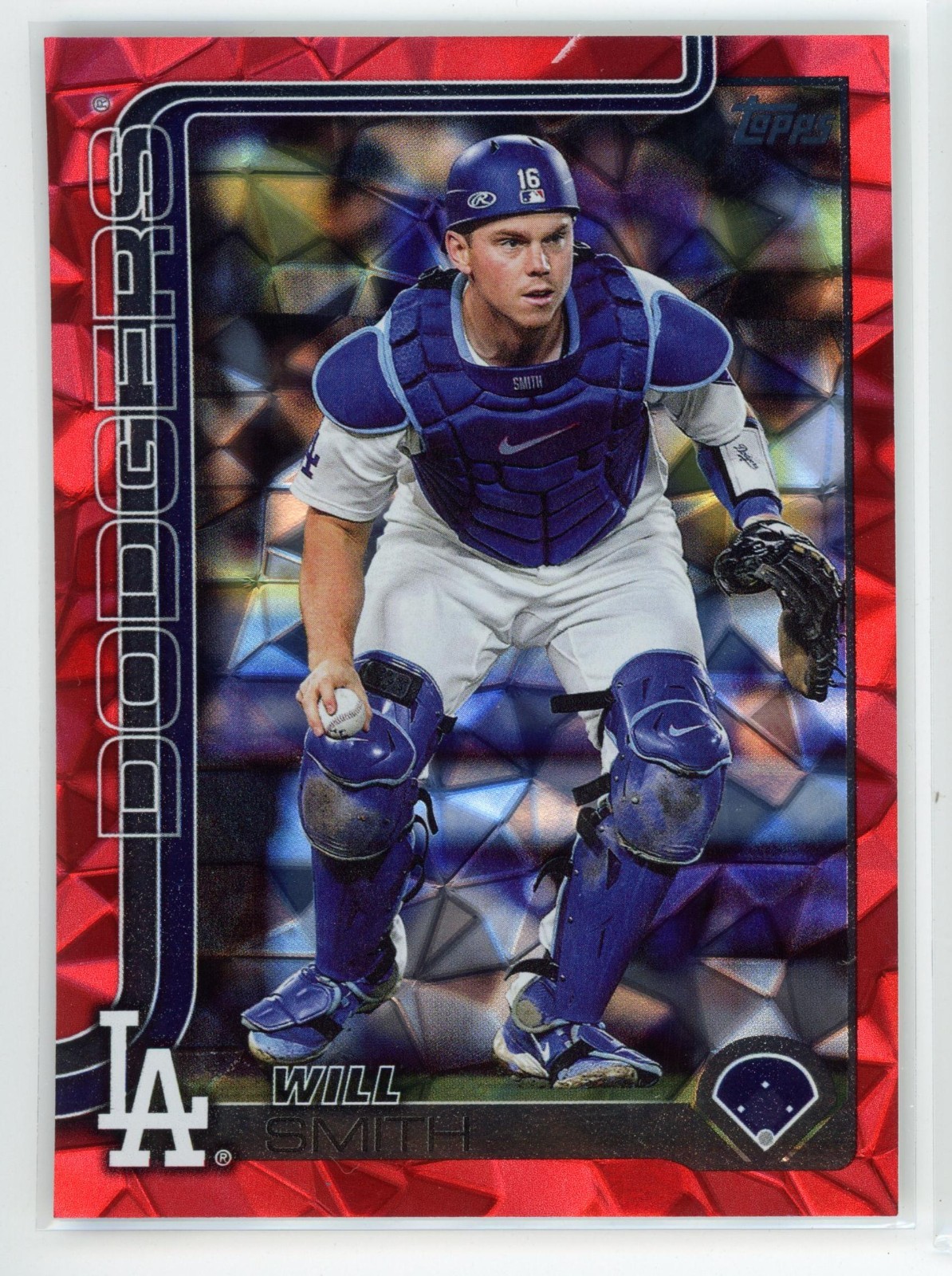 Will Smith 2025 Topps Series 2 Red Diamante Foil /5 SP #212 Los Angeles Dodgers