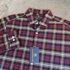 Hart Schaffner Marx Plaid Button Up Shirt American Grown Cotton Mens Large NWT