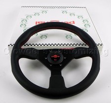 Personal 330mm Grinta Steering Wheel Black Perforated Leather With Red Stitching
