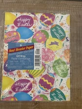 Vintage Easter Bunny Egg  Wrapping Paper Forget Me Not American Greetings