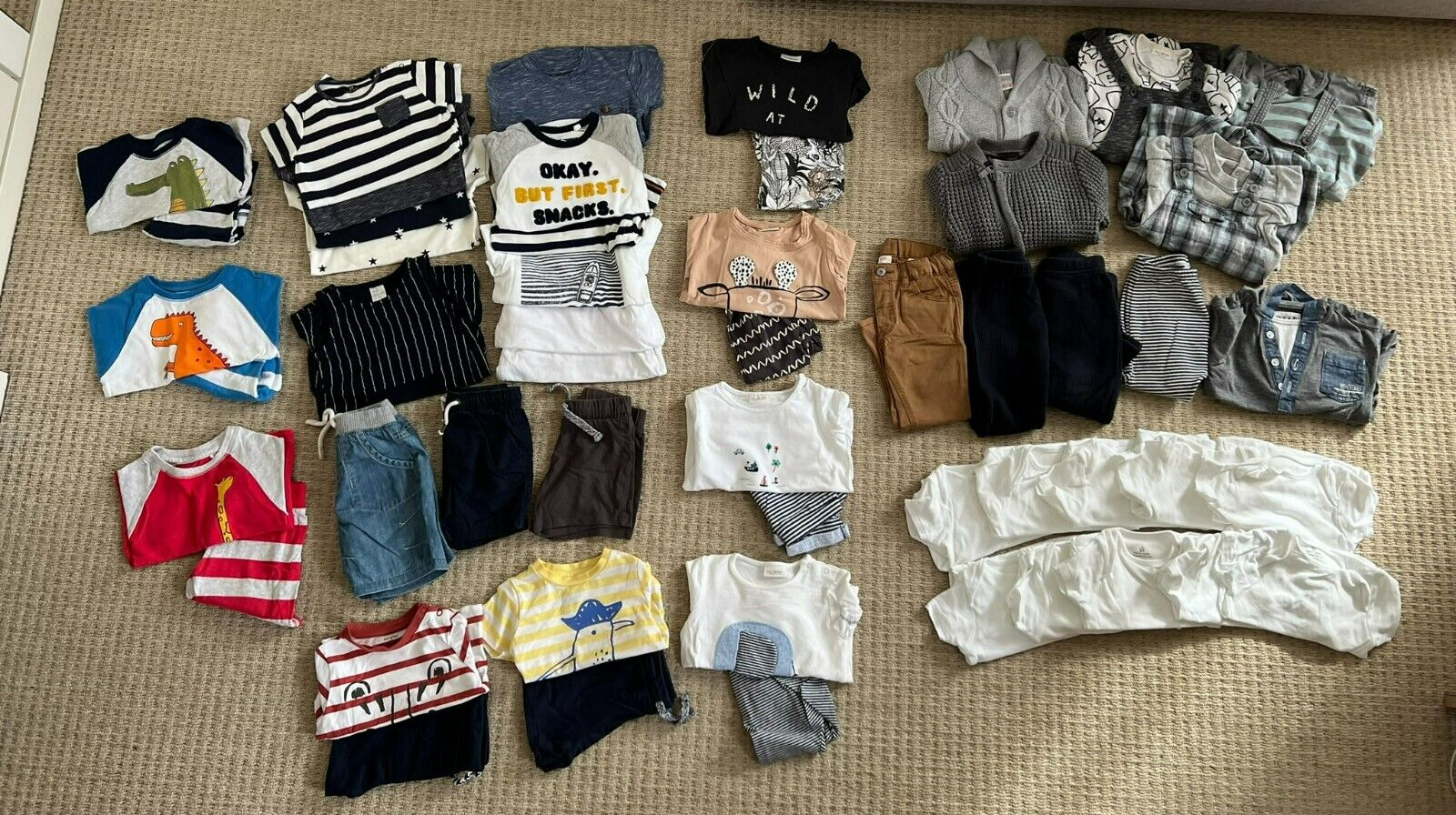Next H&M 9-12 Month Clothes Bundle Summer 2 Piece Dungaree Short T-Shirt Romper