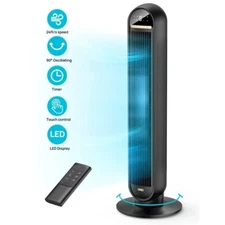 Dreo 2023 Tower Fan: 36" with Remote, High Velocity, 4 Modes, 8H Timer."