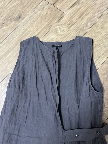 Sarah Pacini Linen Gray Avant Garde Dress Kimono Coat sz 3 - Picture 15 of 17
