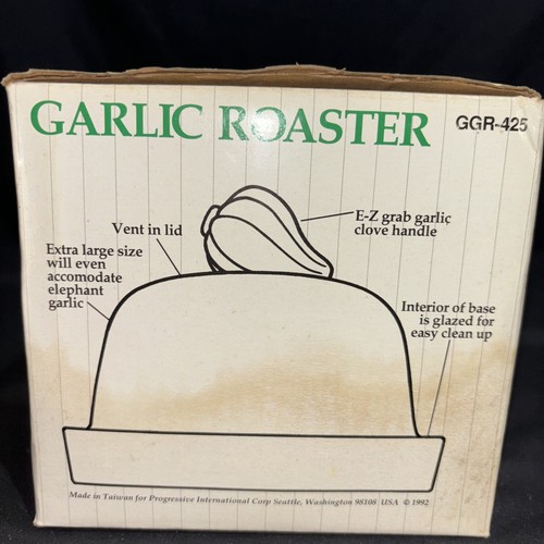 Vintage 1992 Progressive Terra Cotta Garlic Roaster - Picture 7 of 24