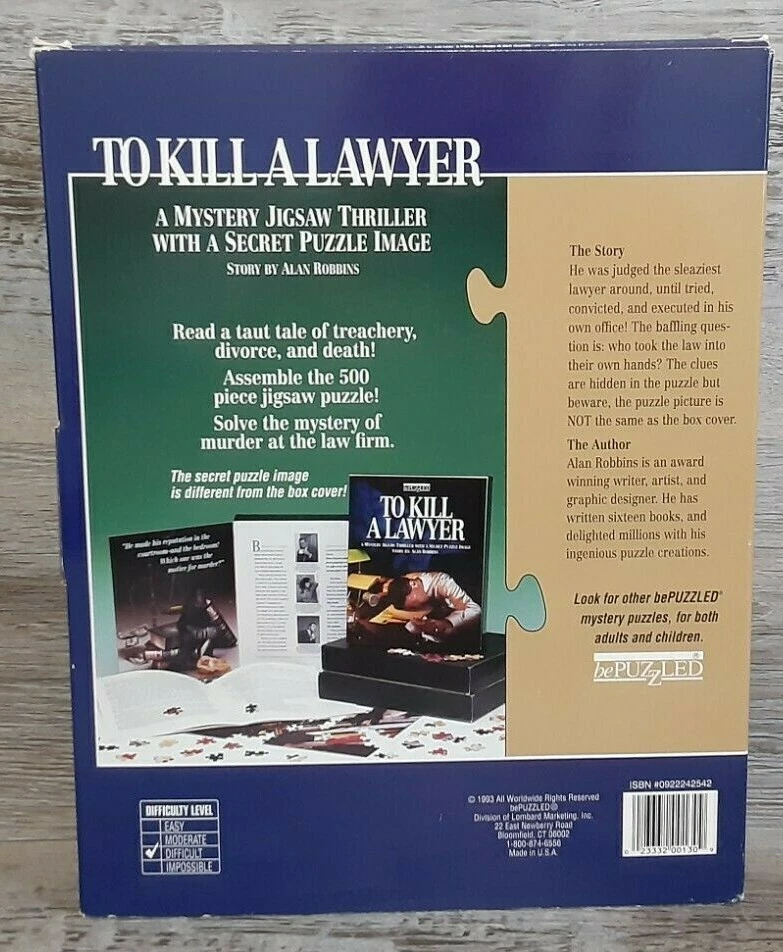 Be Puzzled 500-Piece Puzzle "To Kill A Lawyer" Mystery Jigsaw Puzzle - Изображение 2 из 4