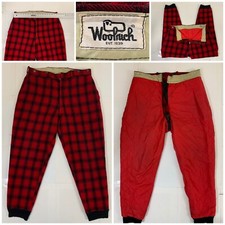 Woolrich Vintage Wool Pants Mens 36 Red Buffalo Plaid Winter Hunting Field VGC